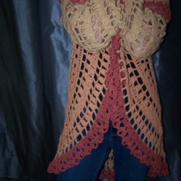 Hand Made Cotton Long Cardigan Boho Inspired - Picture 2 of 6